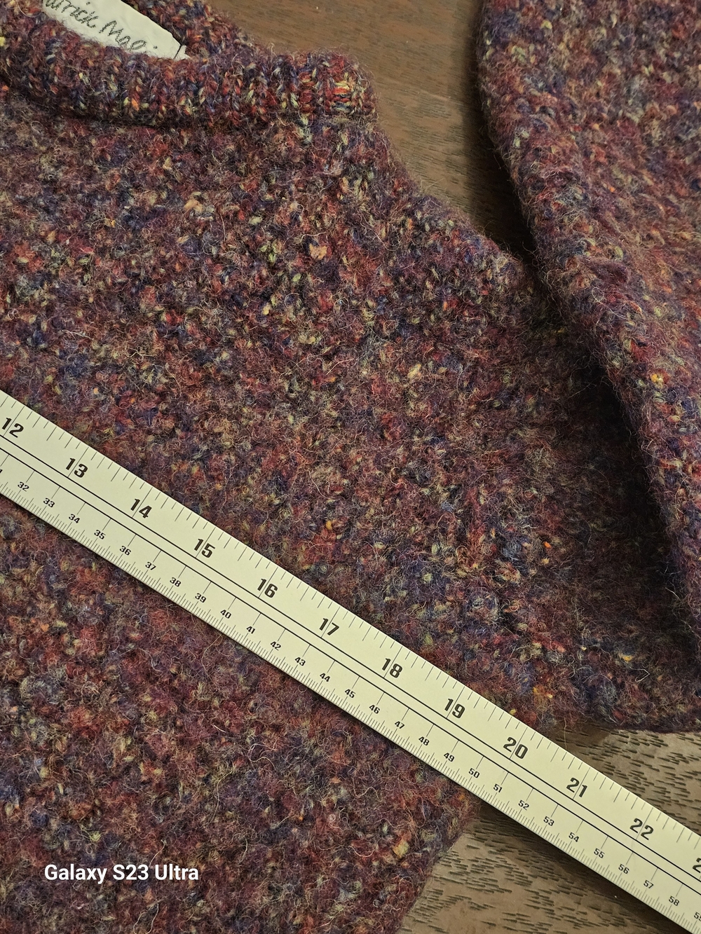 Purple Crewneck 100% Pure New Wool Sweater - Women's Crewneck - Picture 6 of 8